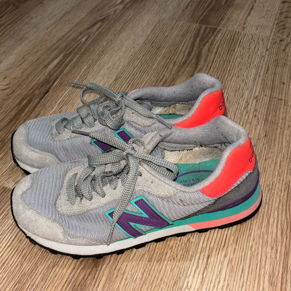 New Balance 515 Sneakers Grey Purple Teal Pink Size 6 WL515LG Retro Dadcore Pop